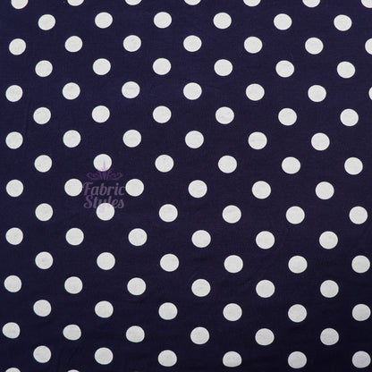 14mm Navy Polka Dot Viscose Elastane