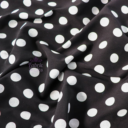 18mm Black and White Polka Dot Viscose Elastane