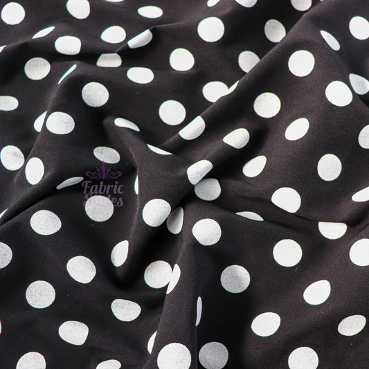 18mm Black and White Polka Dot Viscose Elastane