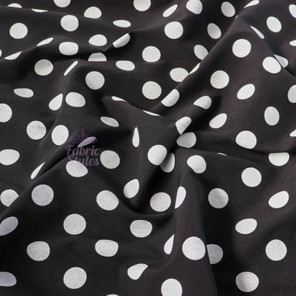 18mm Black and White Polka Dot Viscose Elastane
