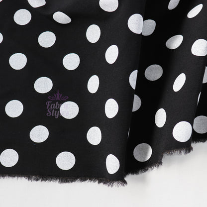 18mm Black and White Polka Dot Viscose Elastane