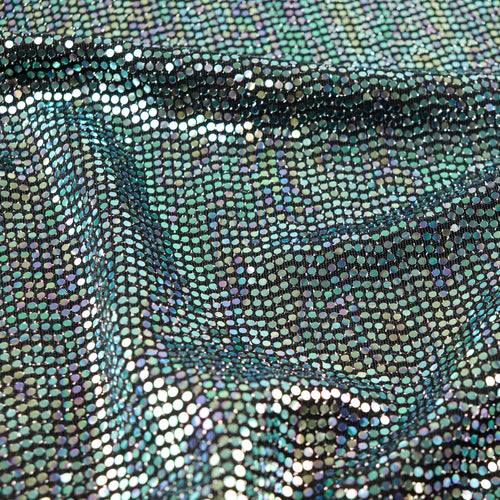 Holographic Sequin Lurex Stretch Fabric – Purple & Green Sparkle