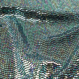 FS1221 Shiny Metallic Circle Sequins Lurex Nylon Stretch Fabric Green Purple Hologram