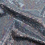 Shiny Metallic Circle Sequins Lurex Nylon Stretch Fabric Green Purple Hologram
