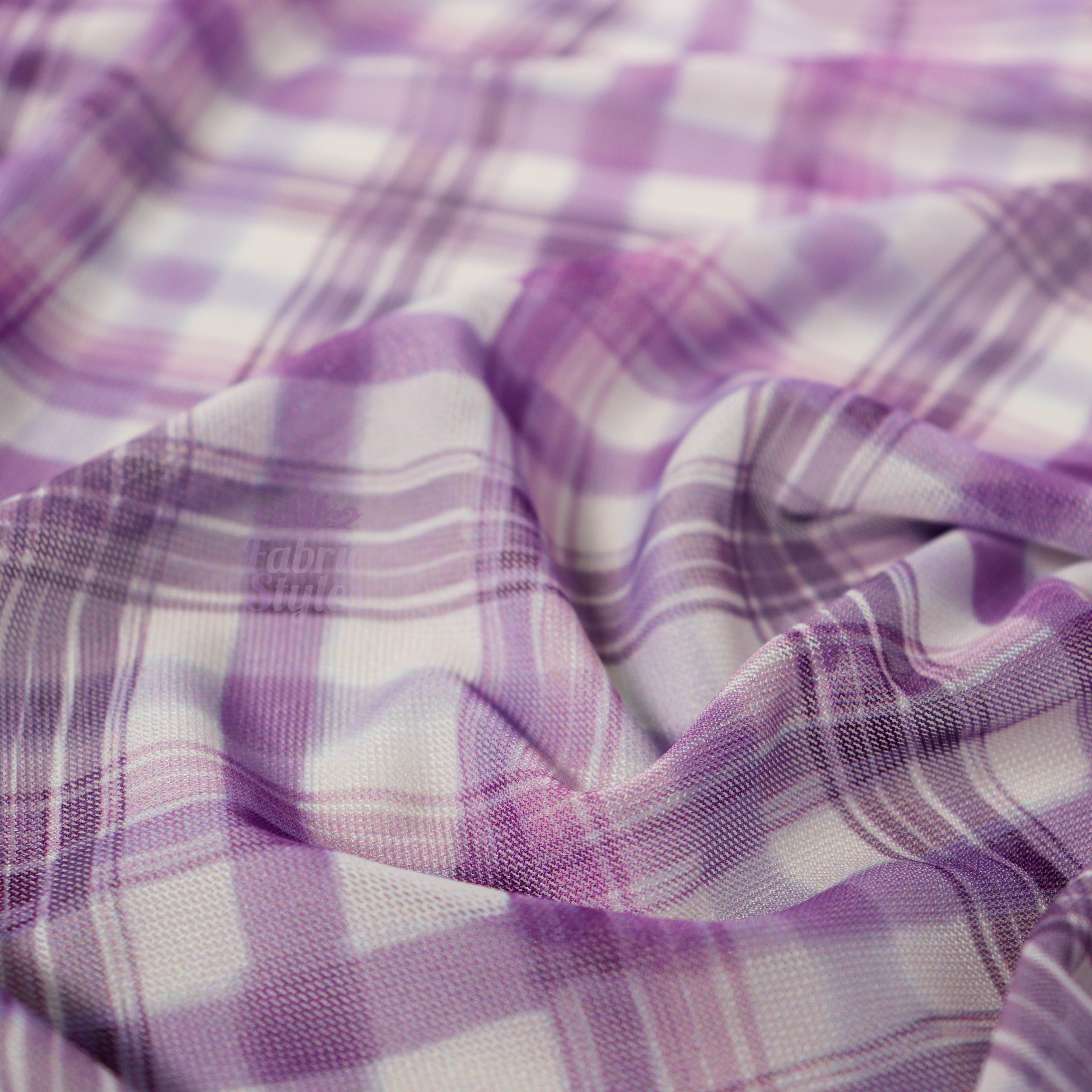 Purple Tartan Power Mesh