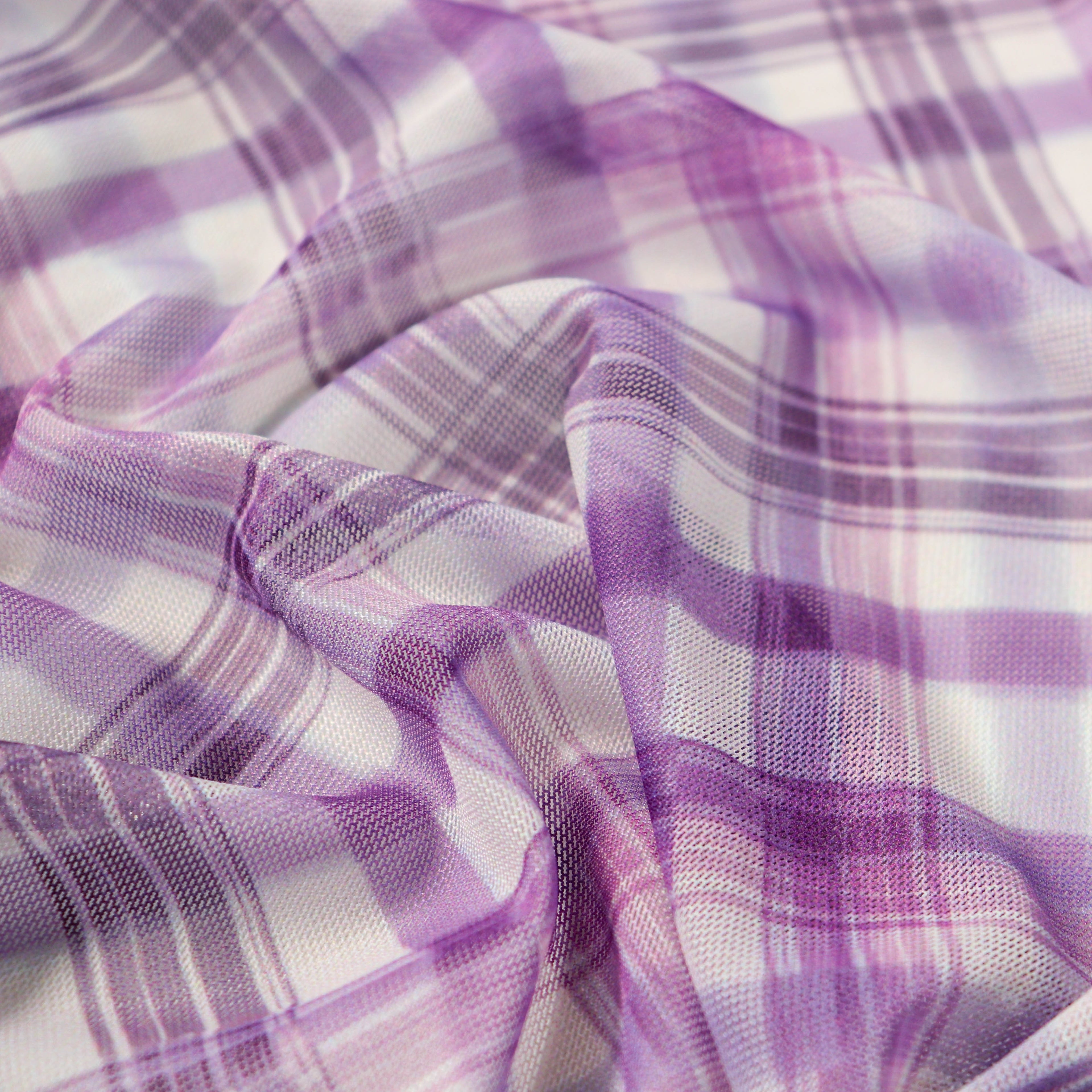 Purple Tartan Power Mesh
