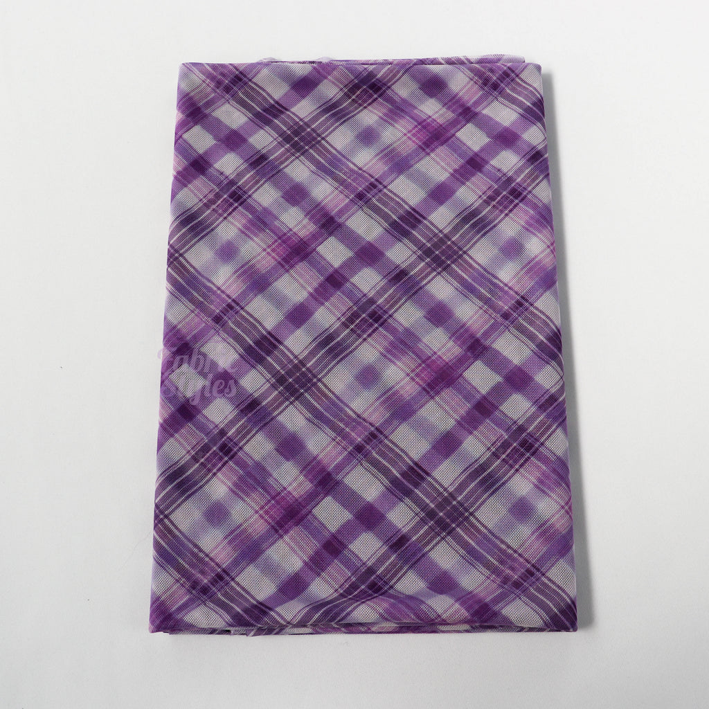 Purple Tartan Power Mesh