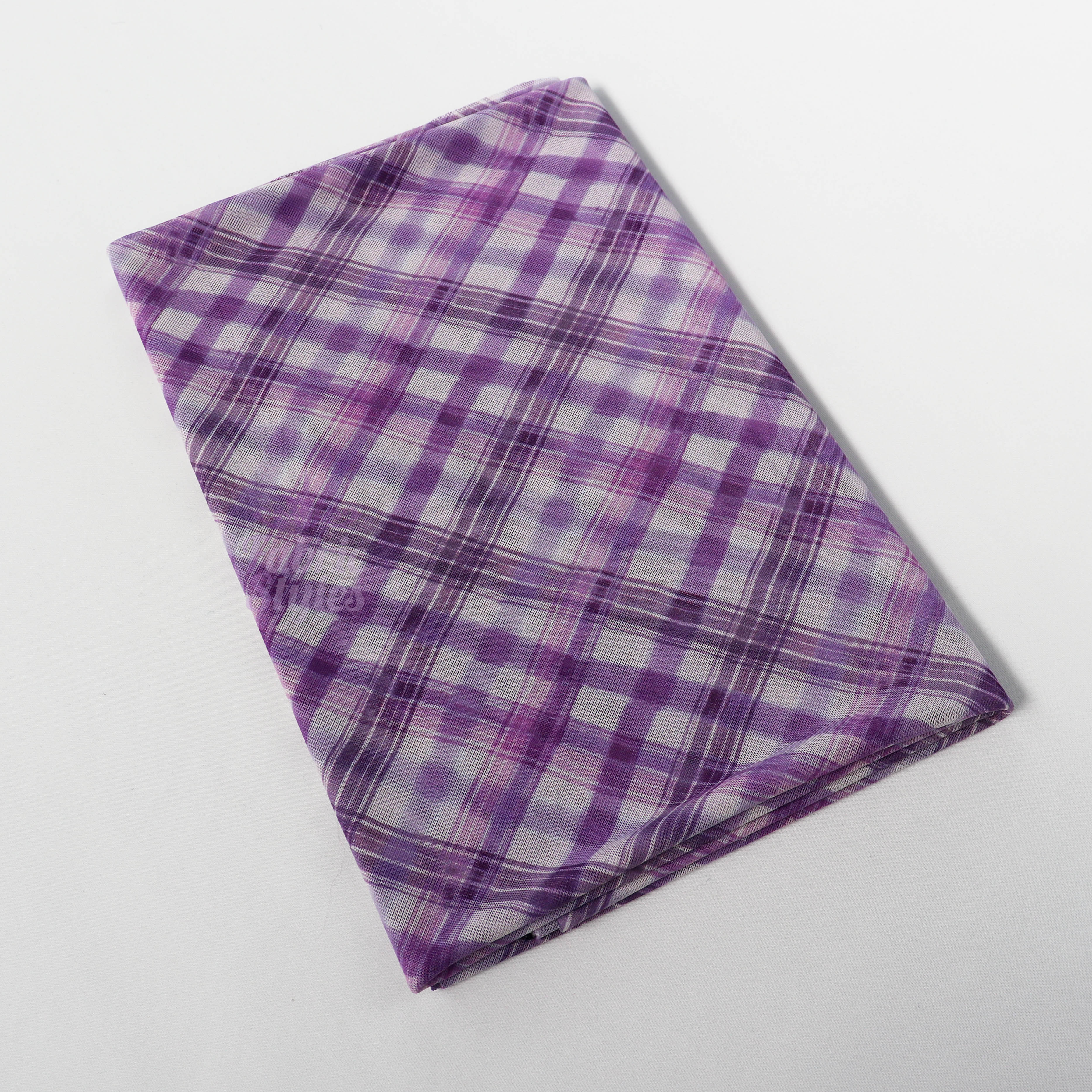 Purple Tartan Power Mesh