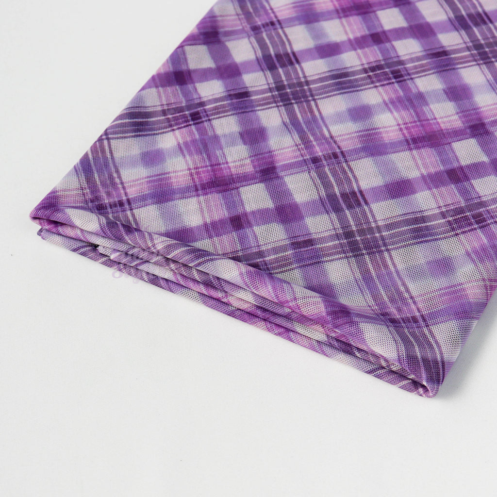 Purple Tartan Power Mesh