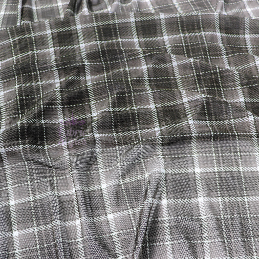 Olive Tartan Power Mesh