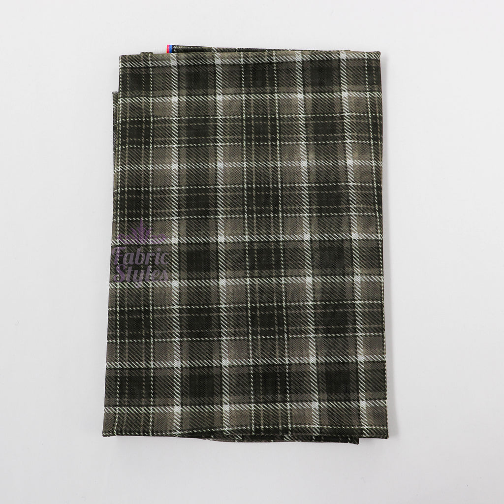 Olive Tartan Power Mesh
