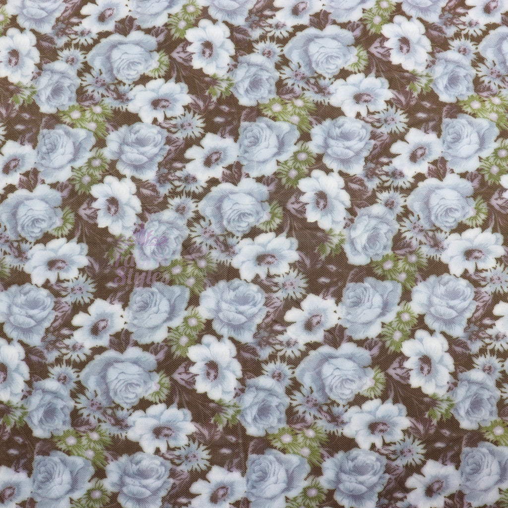 Blue Rose Floral Power Mesh