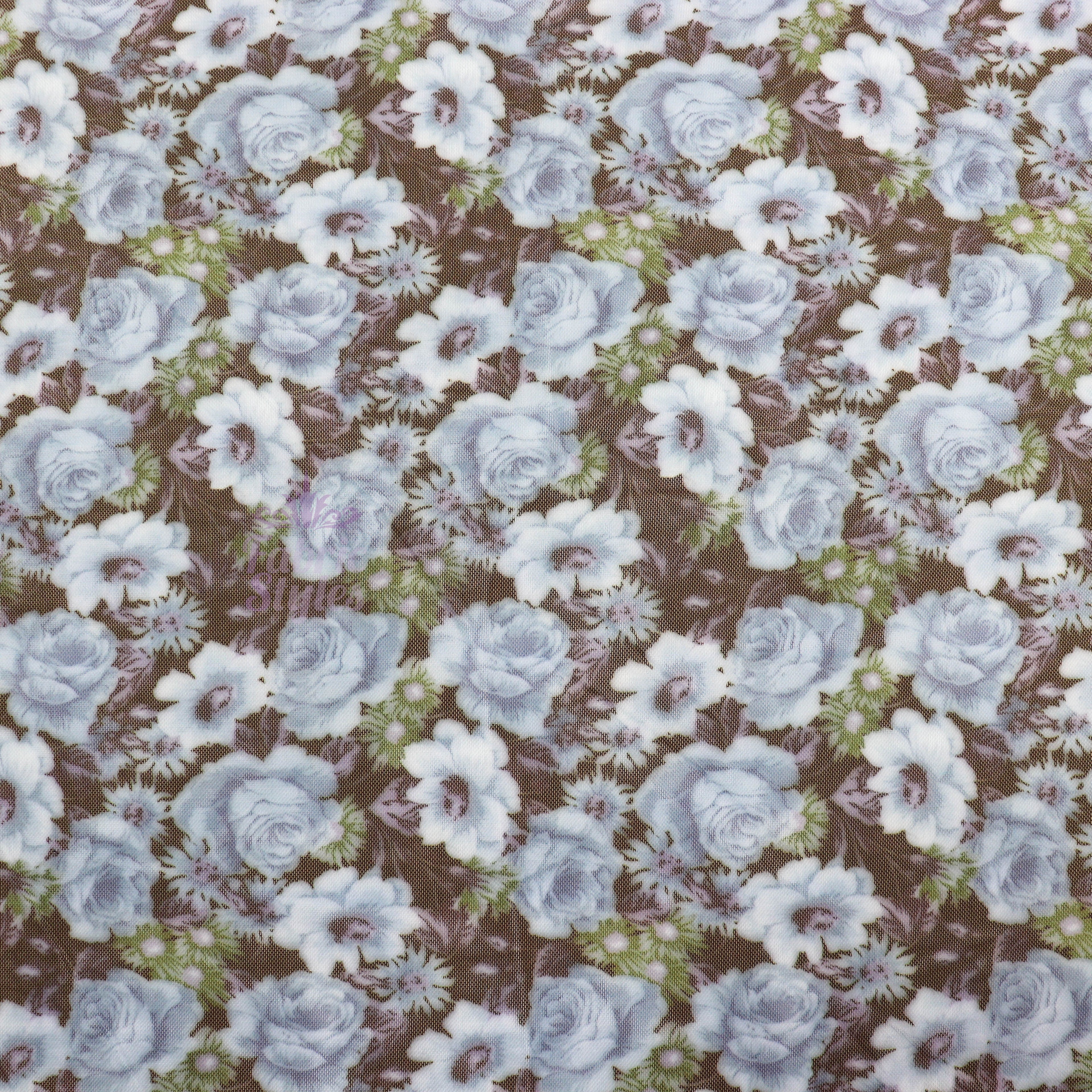 Blue Rose Floral Power Mesh