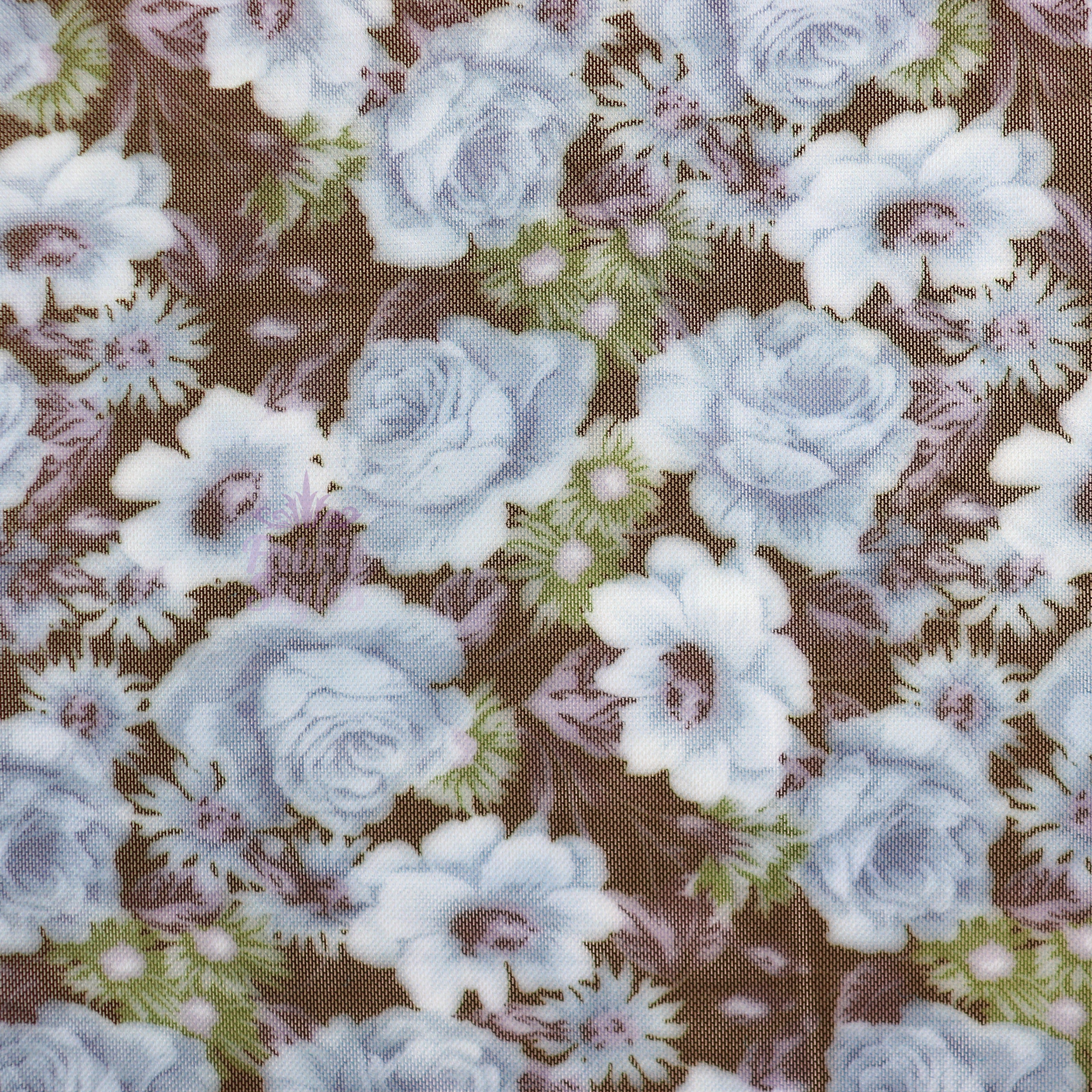 Blue Rose Floral Power Mesh