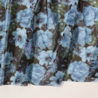 Blue Rose Floral Power Mesh