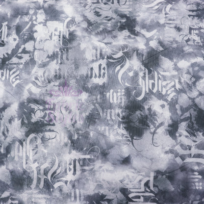 Old Script Power Mesh Fabric