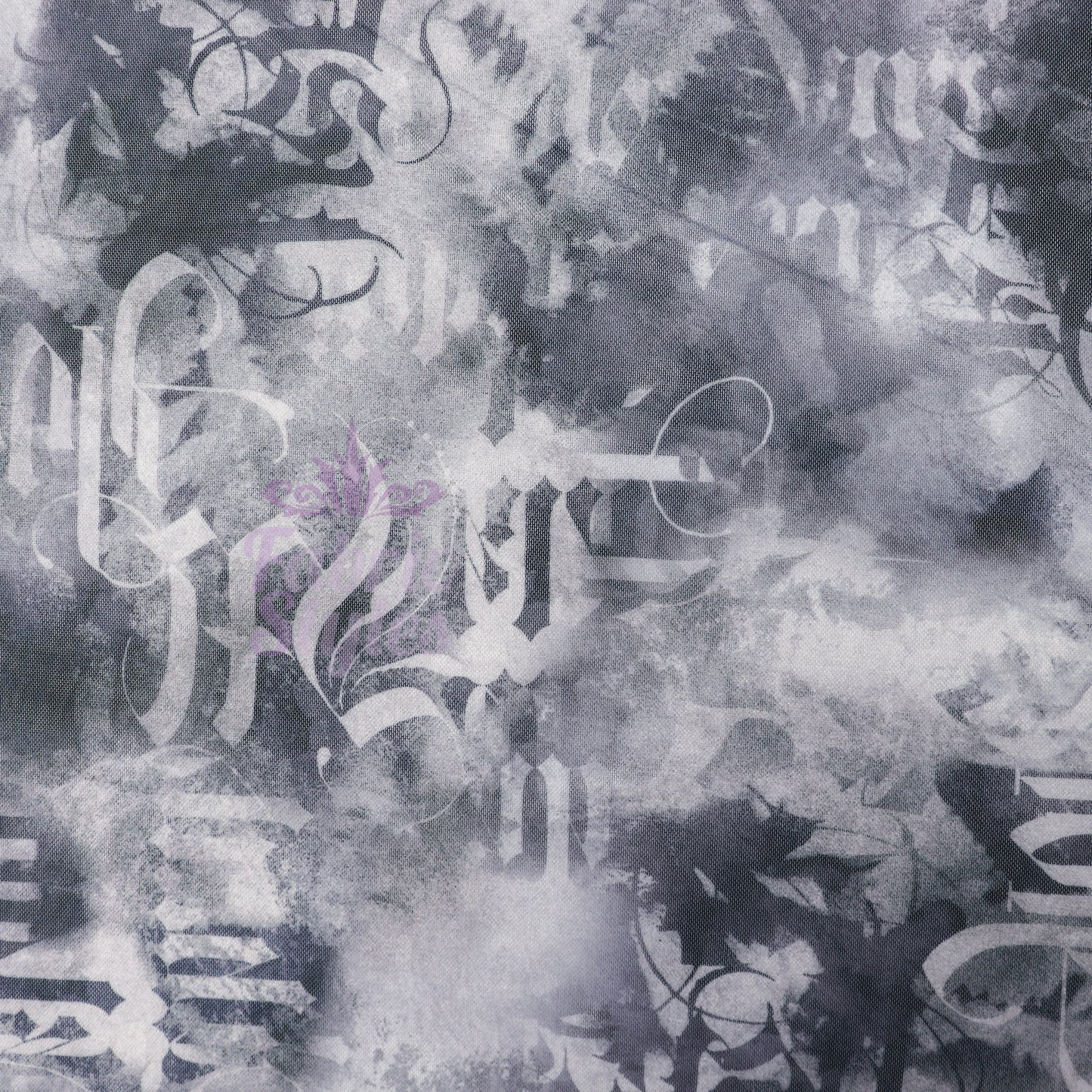 Old Script Power Mesh Fabric