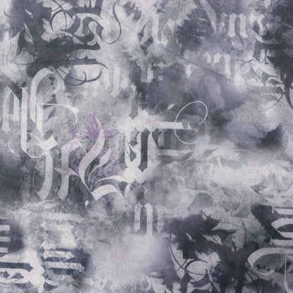 Old Script Power Mesh Fabric
