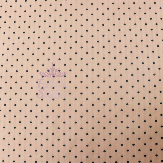 Nude Polka Dot Power Mesh Fabric