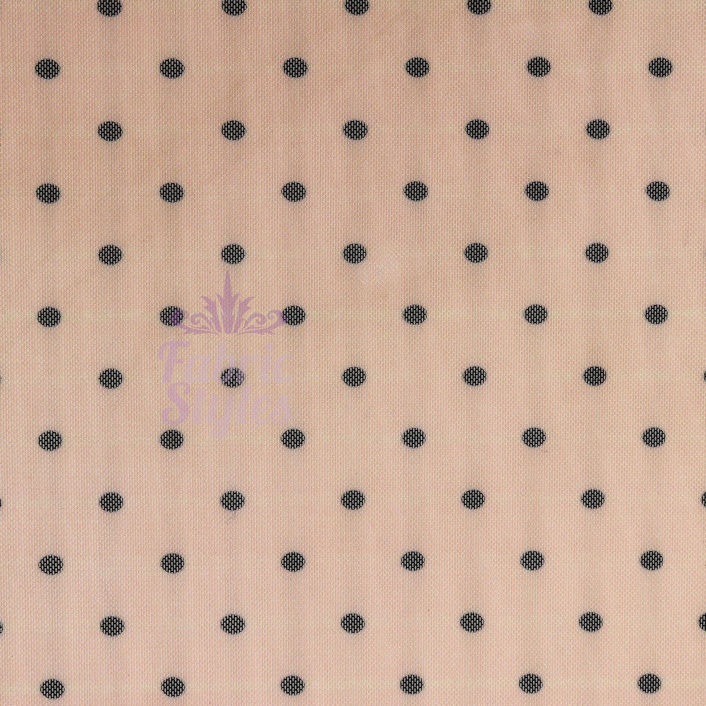 Nude Polka Dot Power Mesh Fabric