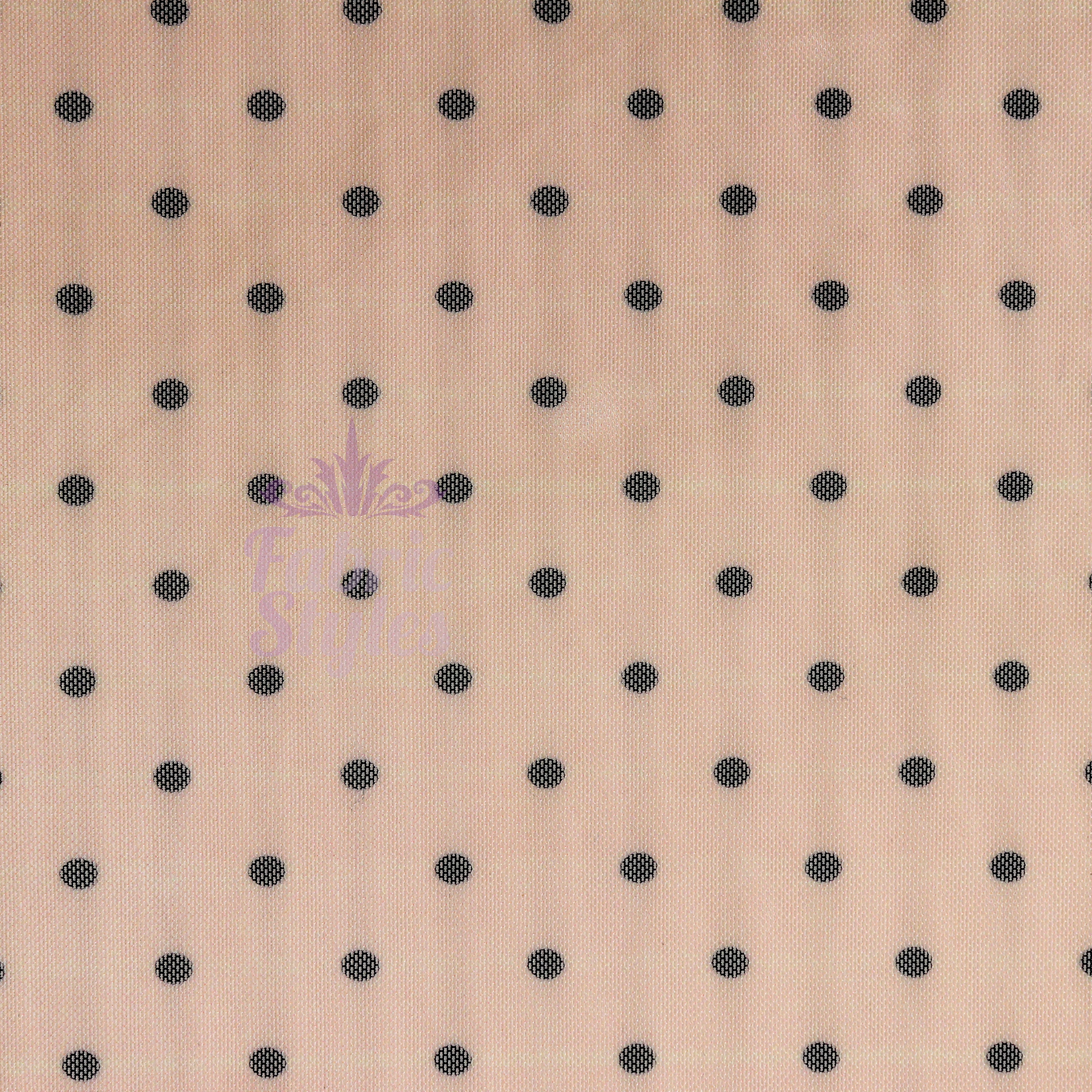 Nude Polka Dot Power Mesh Fabric