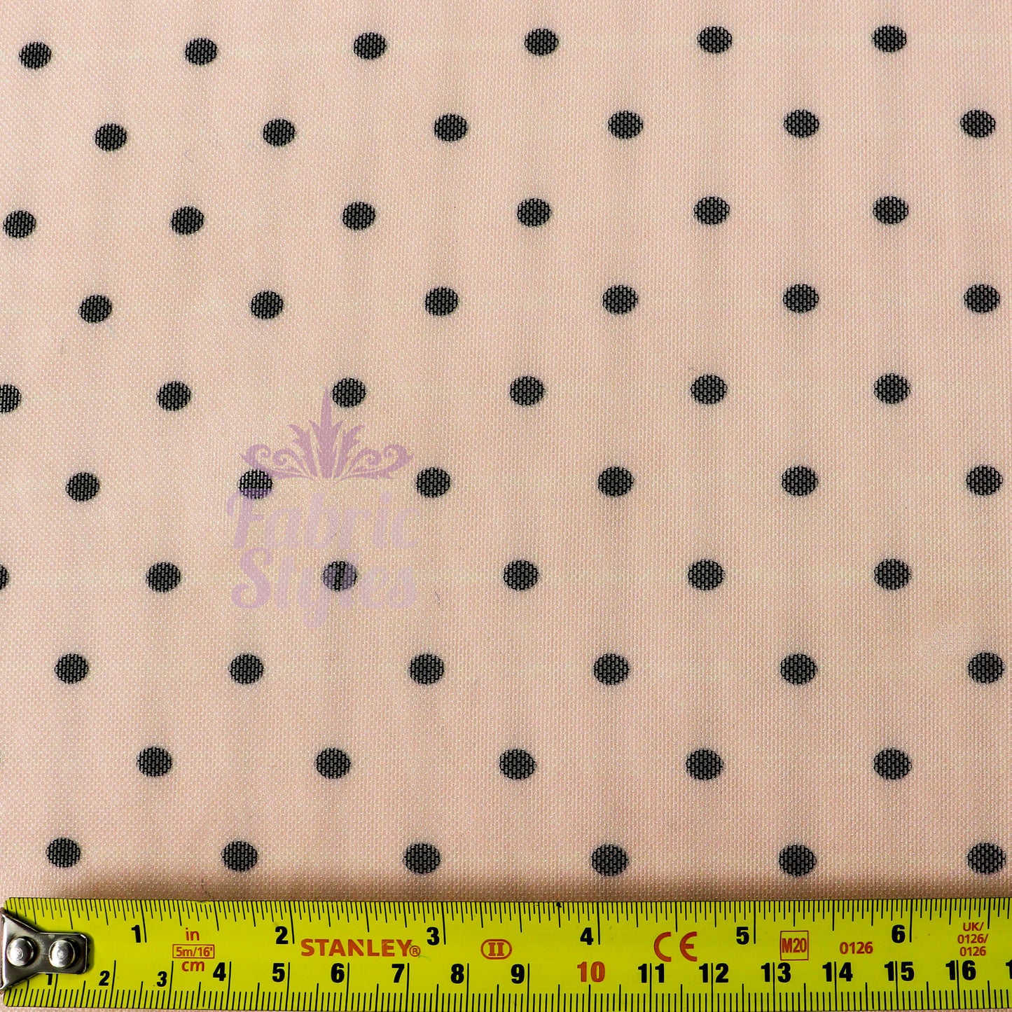 Nude Polka Dot Power Mesh Fabric