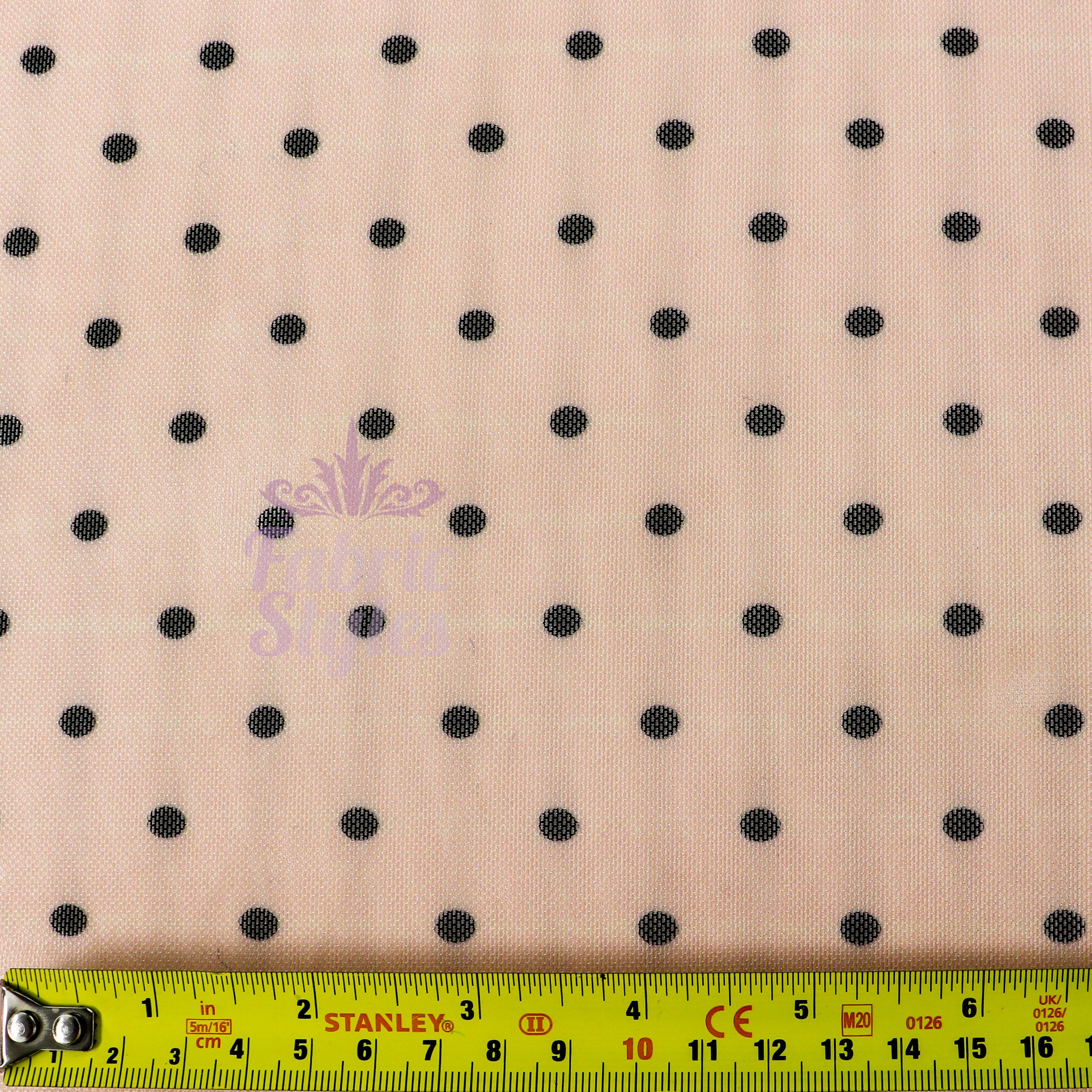 Nude Polka Dot Power Mesh Fabric