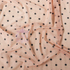 Nude Polka Dot Power Mesh Fabric