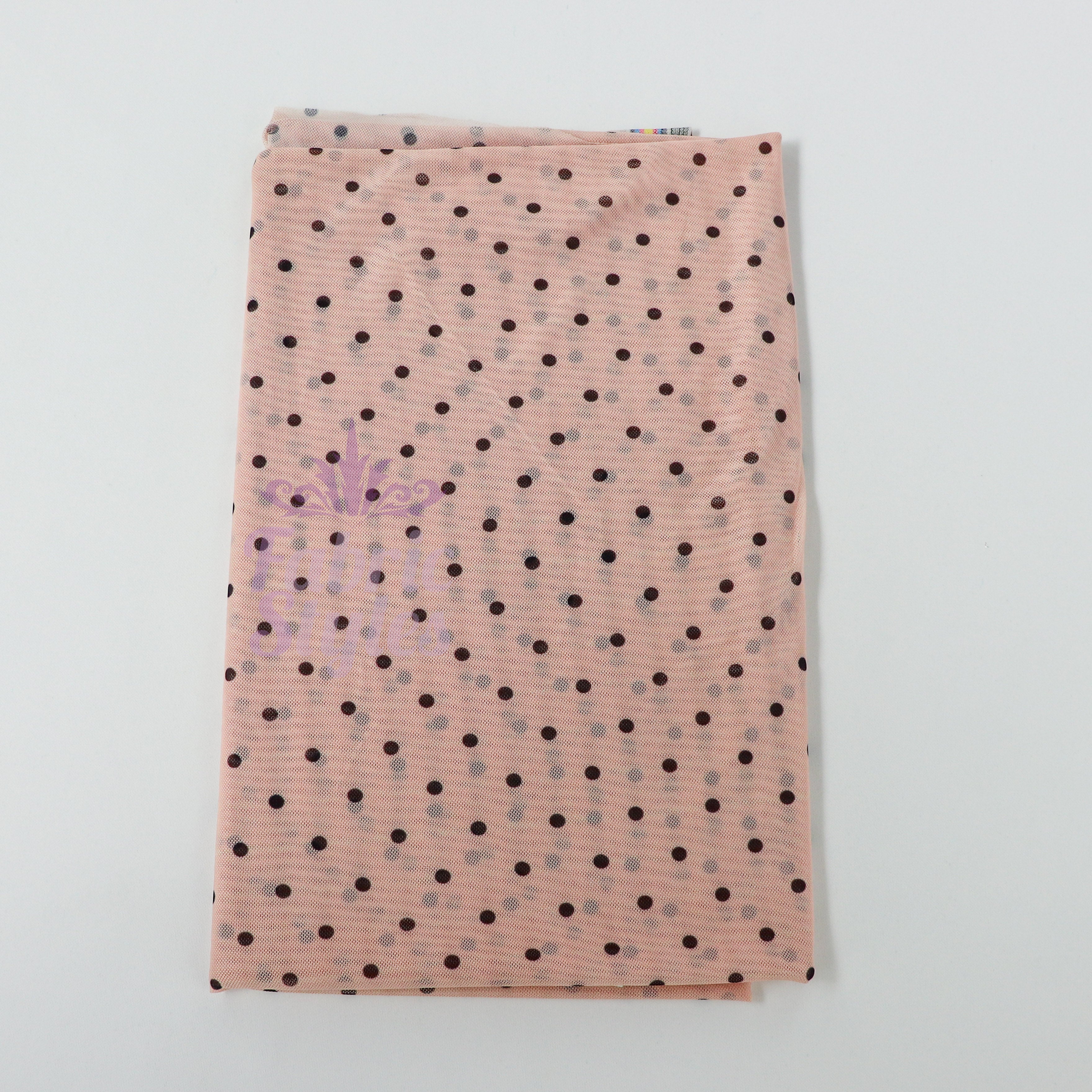 Nude Polka Dot Power Mesh Fabric