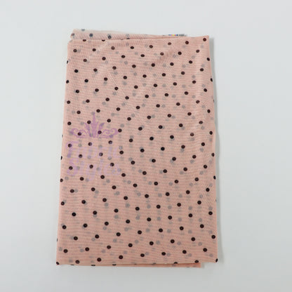 Nude Polka Dot Power Mesh Fabric