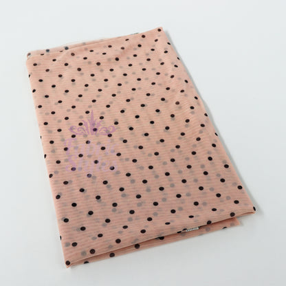 Nude Polka Dot Power Mesh Fabric