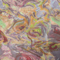 Brown Yellow Tie Dye Power Mesh Fabric