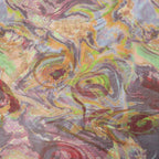 Brown Yellow Tie Dye Power Mesh Fabric