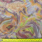 Brown Yellow Tie Dye Power Mesh Fabric