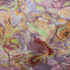 Brown Yellow Tie Dye Power Mesh Fabric