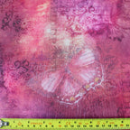 Pink Butterfly Power Mesh Fabric