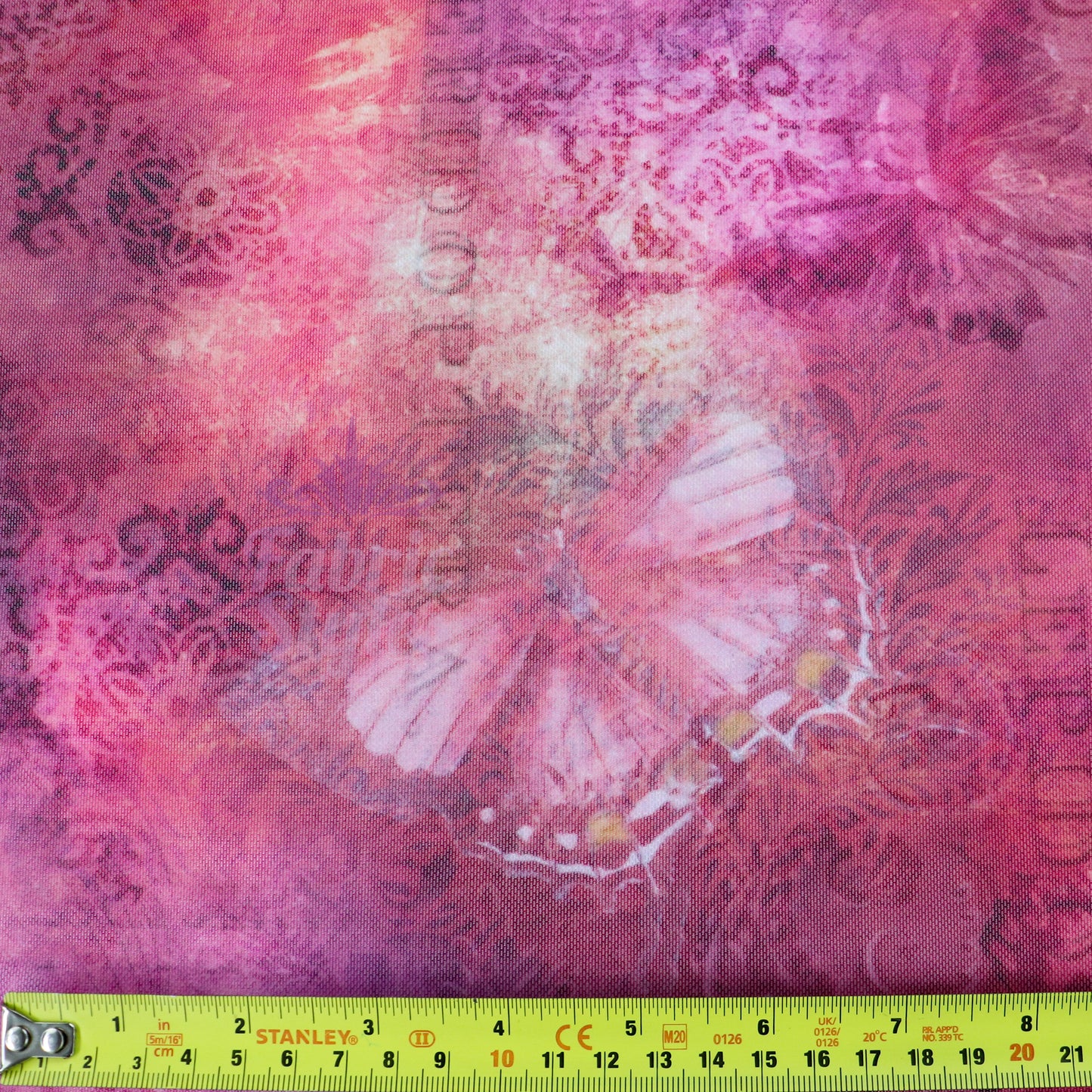 Pink Butterfly Power Mesh Fabric