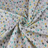 FS863 Floral Whimsy Leaf Cotton Fabric White