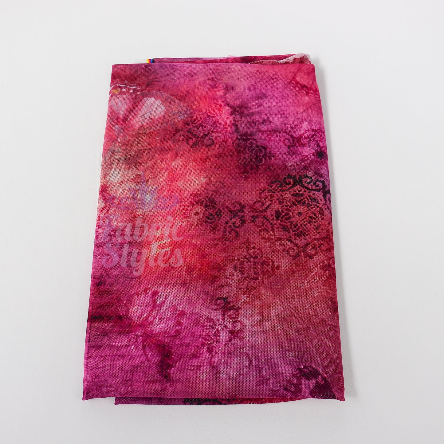 Pink Butterfly Power Mesh Fabric