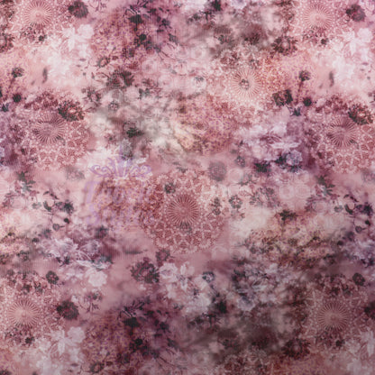 Abstract Kaleidoscope Purple Power Mesh Fabric