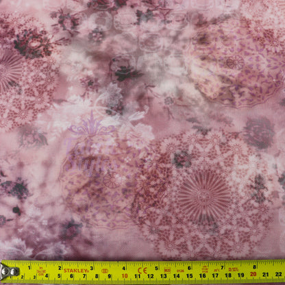 Abstract Kaleidoscope Purple Power Mesh Fabric