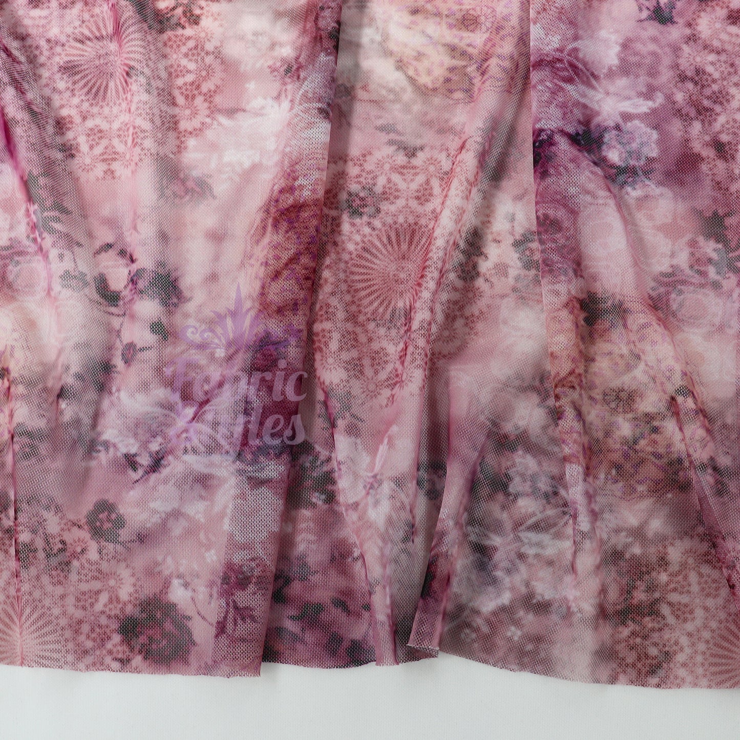 Abstract Kaleidoscope Purple Power Mesh Fabric