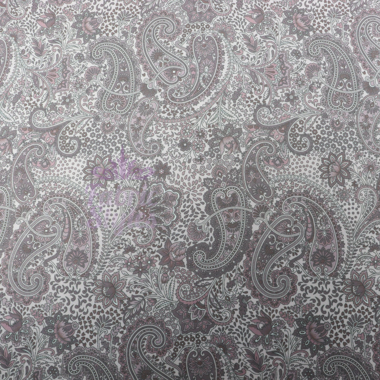 Purple Paisley Power Mesh Fabric