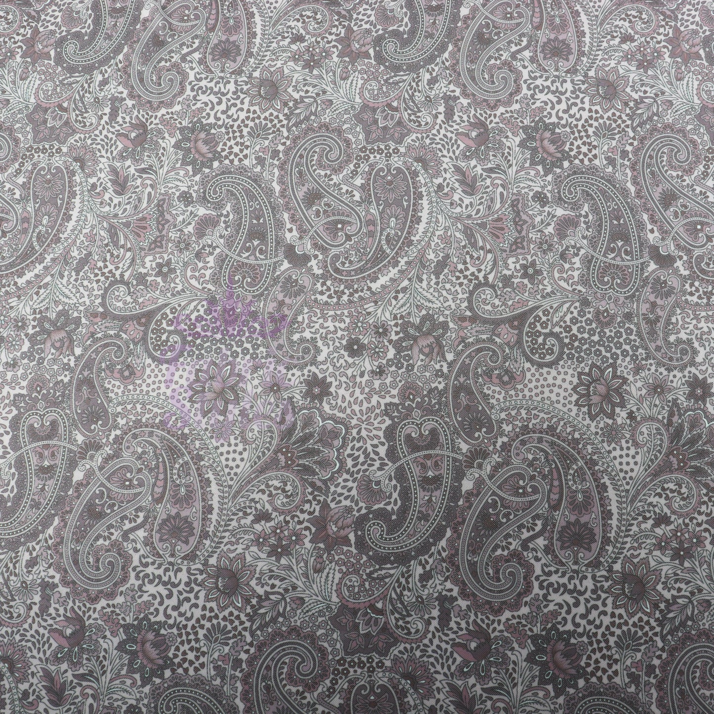 Purple Paisley Power Mesh Fabric