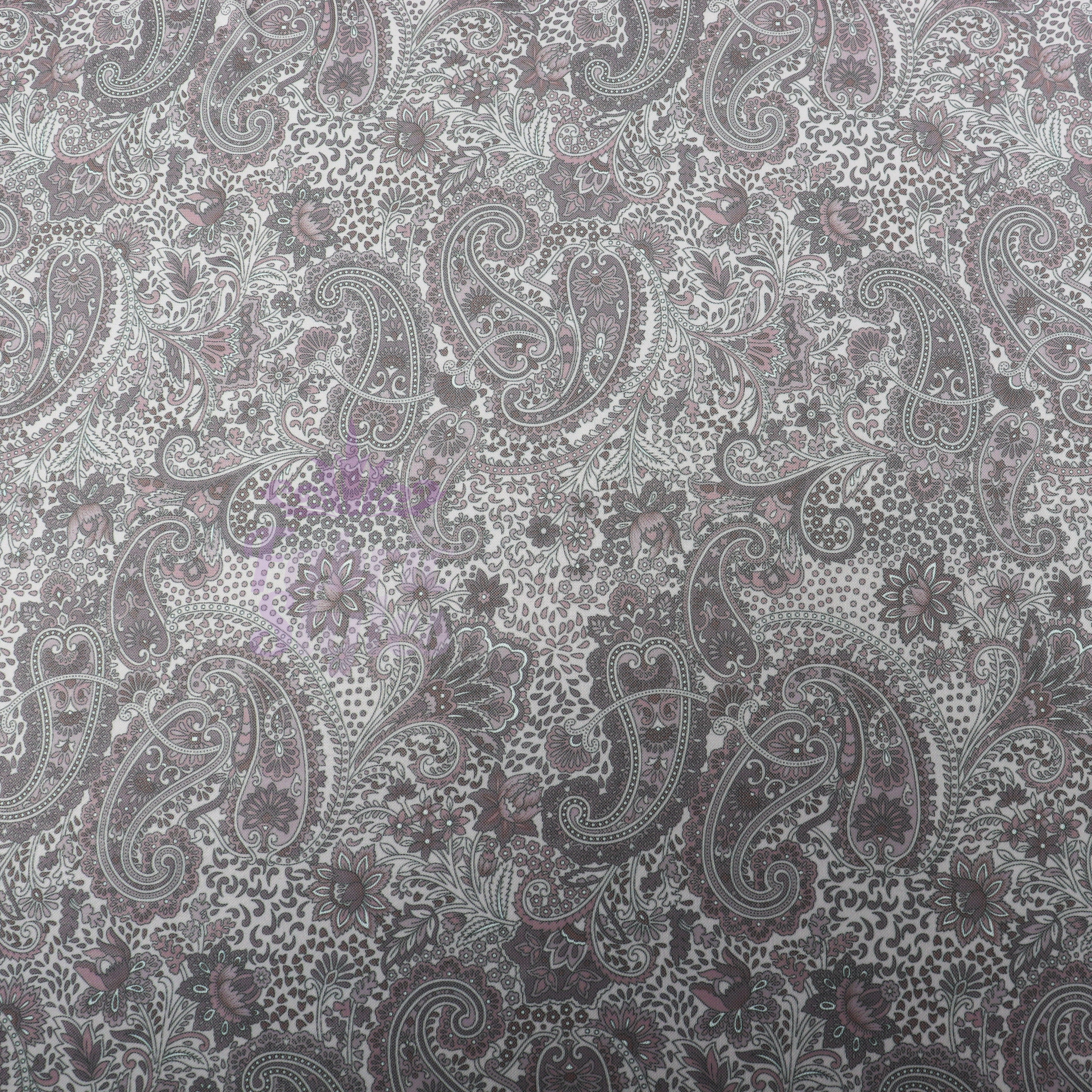 Purple Paisley Power Mesh Fabric
