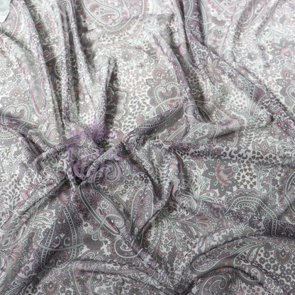 Purple Paisley Power Mesh Fabric