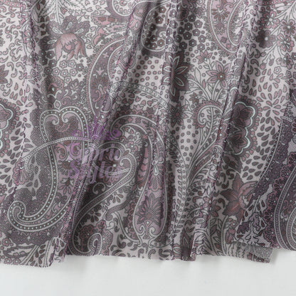 Purple Paisley Power Mesh Fabric