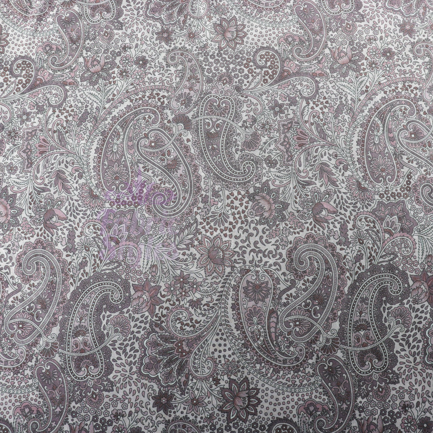 Purple Paisley Power Mesh Fabric
