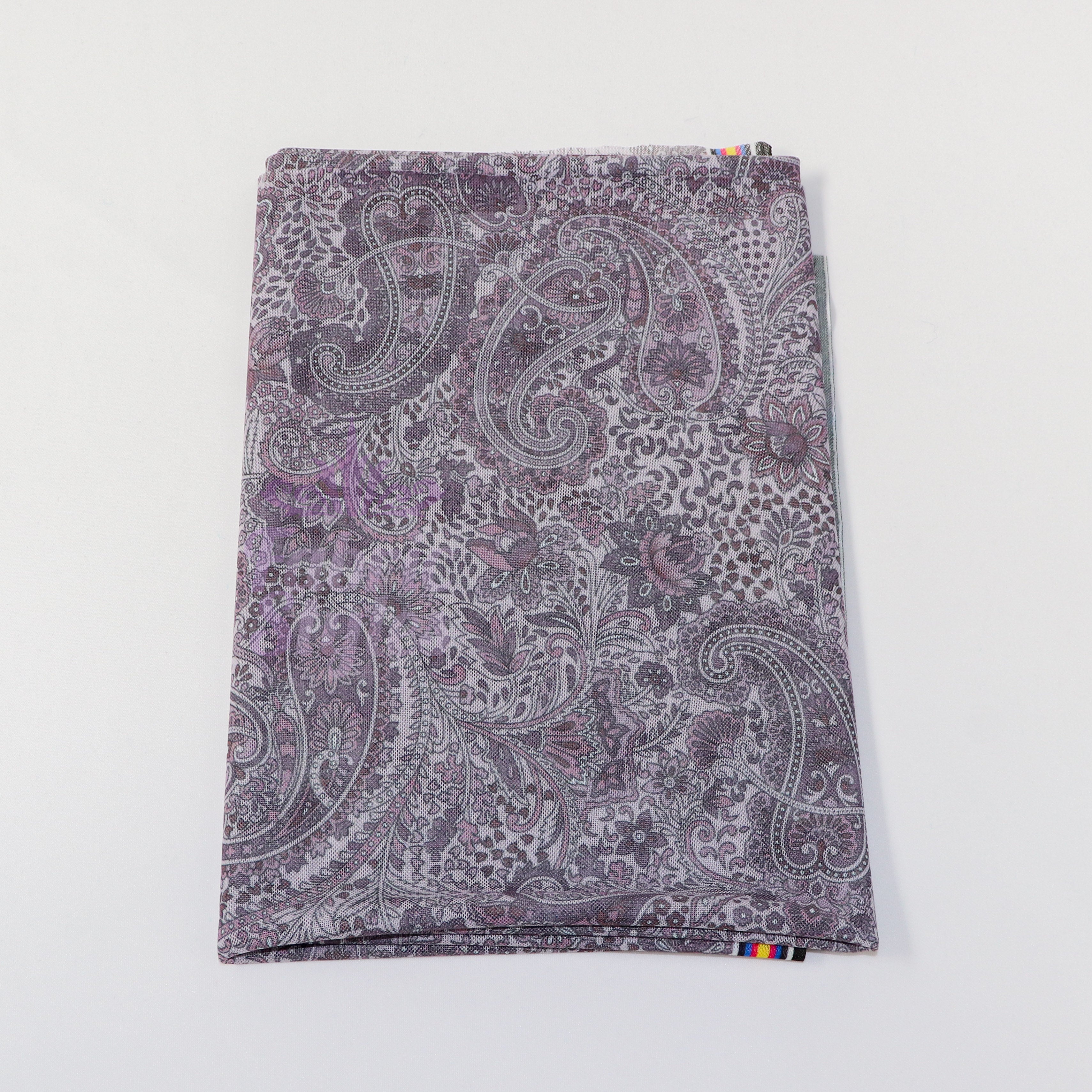 Purple Paisley Power Mesh Fabric