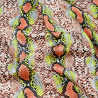 Snake Skin Scuba Stretch Knit Fabric Orange & Yellow